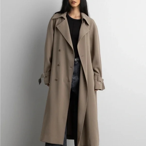Oak + Fort Oversized Tench Coat - Picture 3 of 5